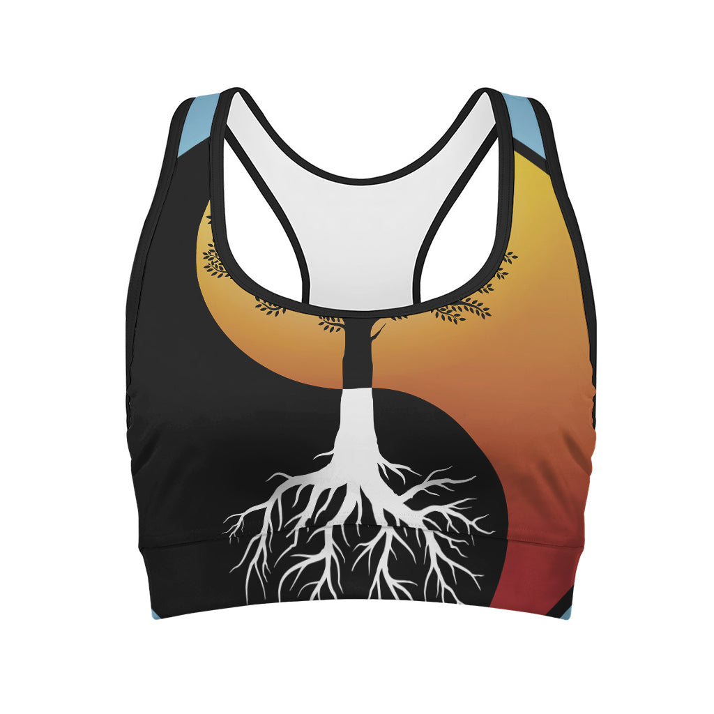 Yin Yang Tree Of Life Print Women's Sports Bra