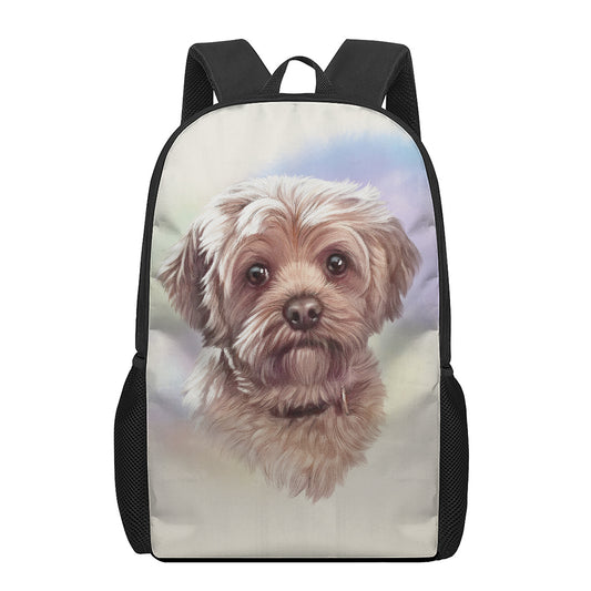 Yorkshire Terrier Portrait Print 17 Inch Backpack