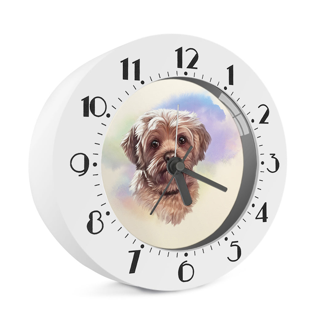 Yorkshire Terrier Portrait Print Alarm Clock