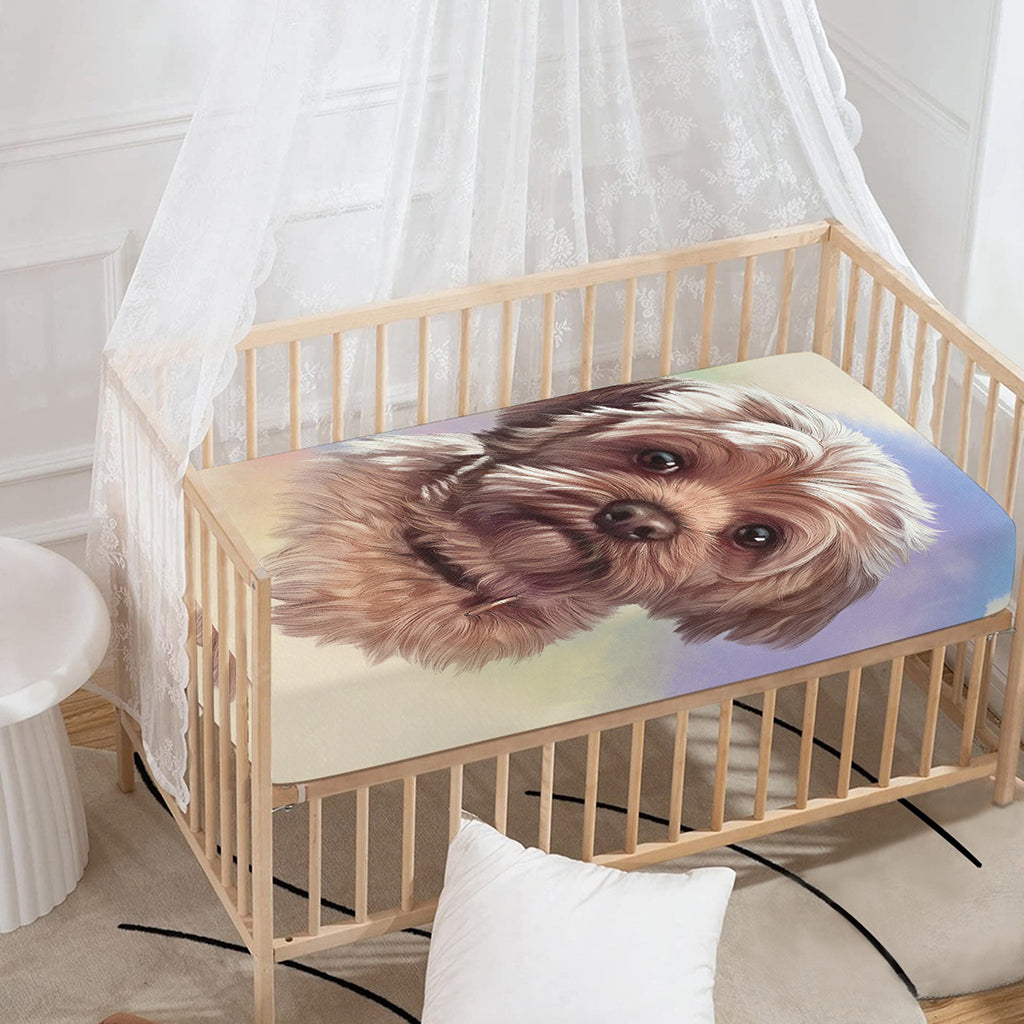 Yorkshire Terrier Portrait Print Baby Crib Sheet