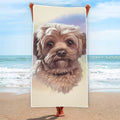 Yorkshire Terrier Portrait Print Beach Towel