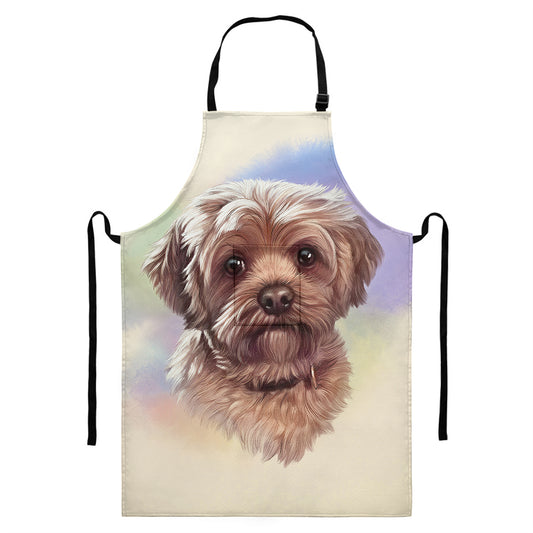 Yorkshire Terrier Portrait Print Bib Apron With Pocket