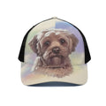 Yorkshire Terrier Portrait Print Black Mesh Trucker Hat