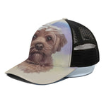 Yorkshire Terrier Portrait Print Black Mesh Trucker Cap