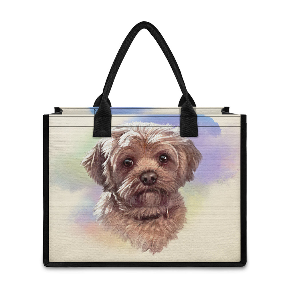 Yorkshire Terrier Portrait Print Canvas Tote Bag