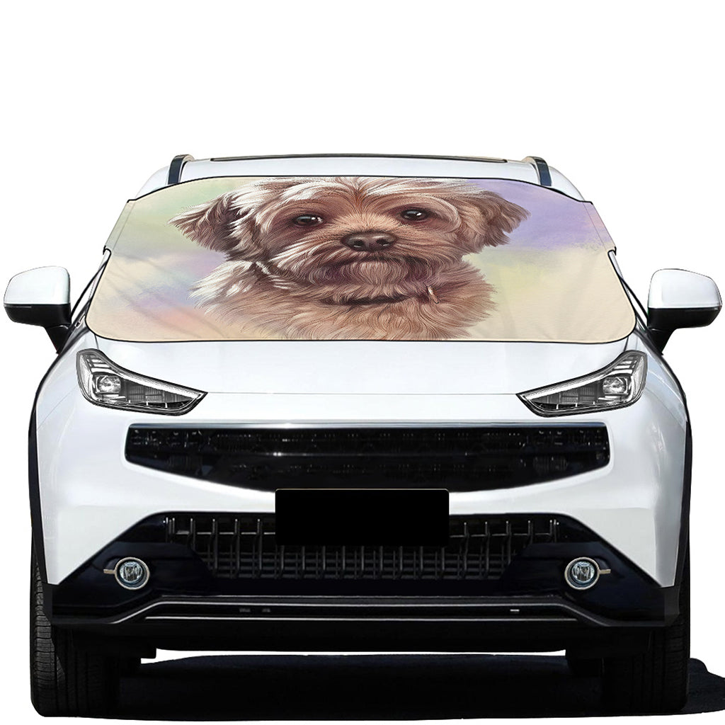 Yorkshire Terrier Portrait Print Car Windshield Snow Cover