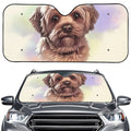 Yorkshire Terrier Portrait Print Car Windshield Sun Shade