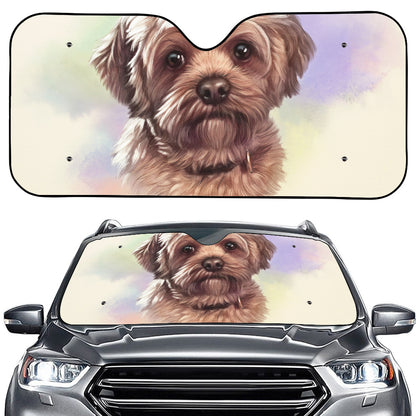 Yorkshire Terrier Portrait Print Car Windshield Sun Shade