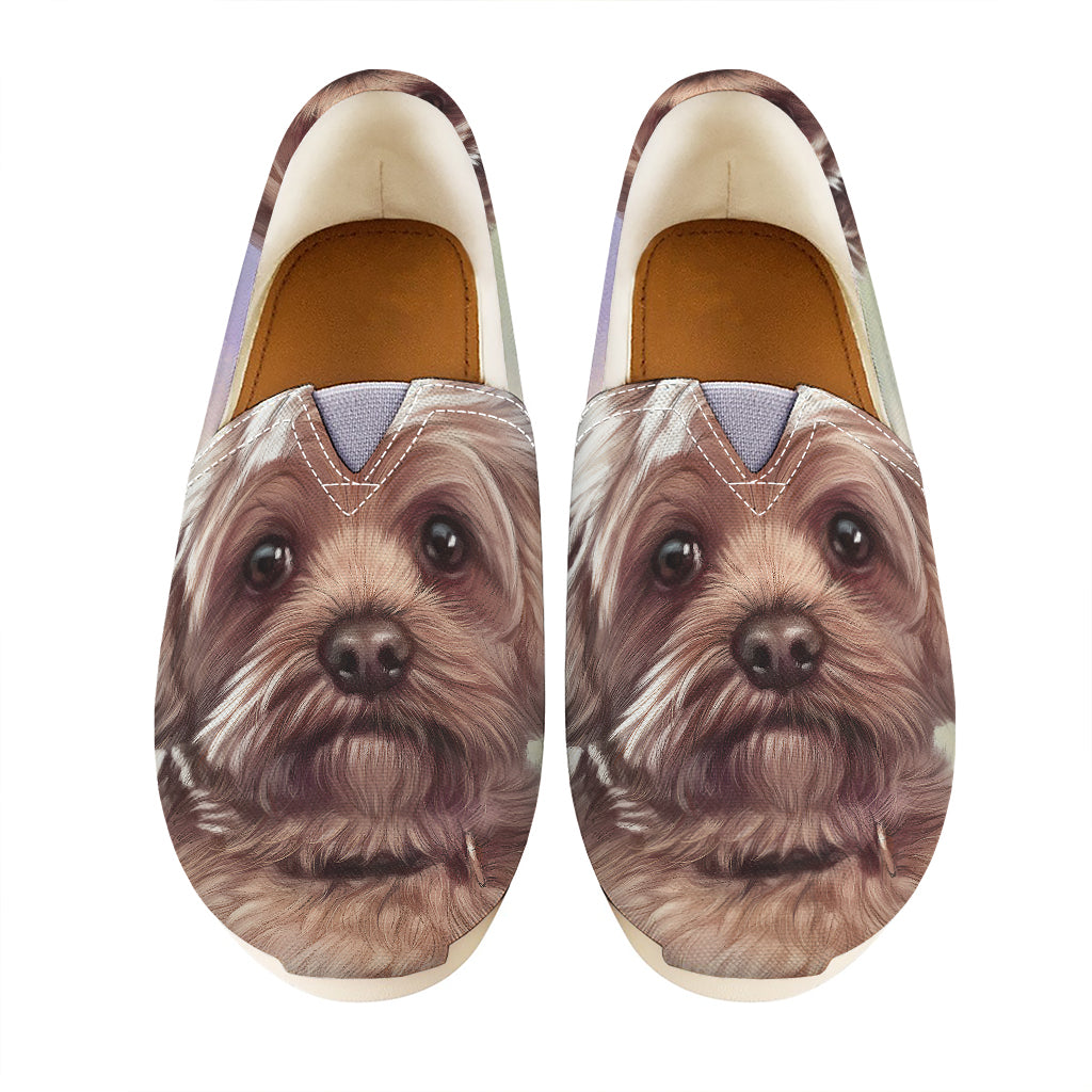Yorkshire Terrier Portrait Print Casual Shoes