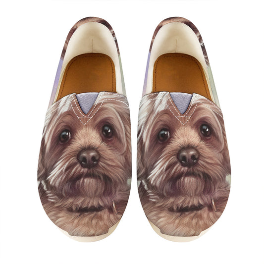 Yorkshire Terrier Portrait Print Casual Shoes