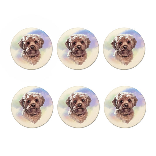 Yorkshire Terrier Portrait Print Coaster Set