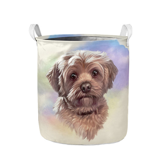 Yorkshire Terrier Portrait Print Collapsible Laundry Basket