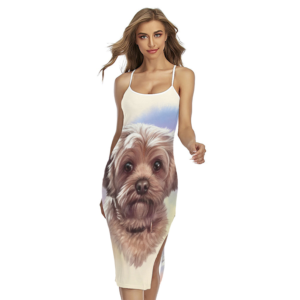 Yorkshire Terrier Portrait Print Cross Back Cami Dress