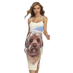 Yorkshire Terrier Portrait Print Cross Back Cami Dress