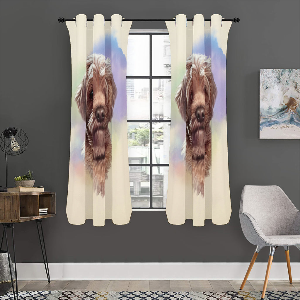 Yorkshire Terrier Portrait Print Curtain