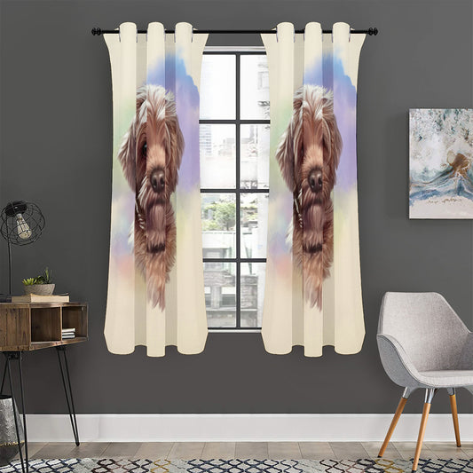 Yorkshire Terrier Portrait Print Curtain