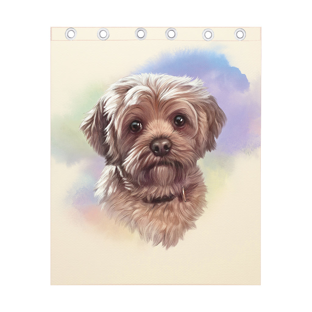 Yorkshire Terrier Portrait Print Curtain
