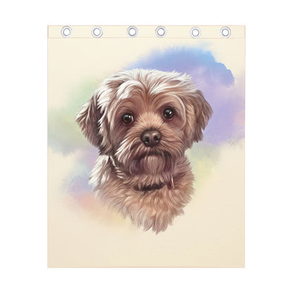 Yorkshire Terrier Portrait Print Curtain