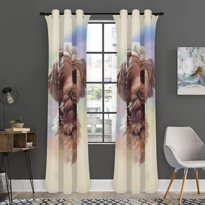 Yorkshire Terrier Portrait Print Curtain