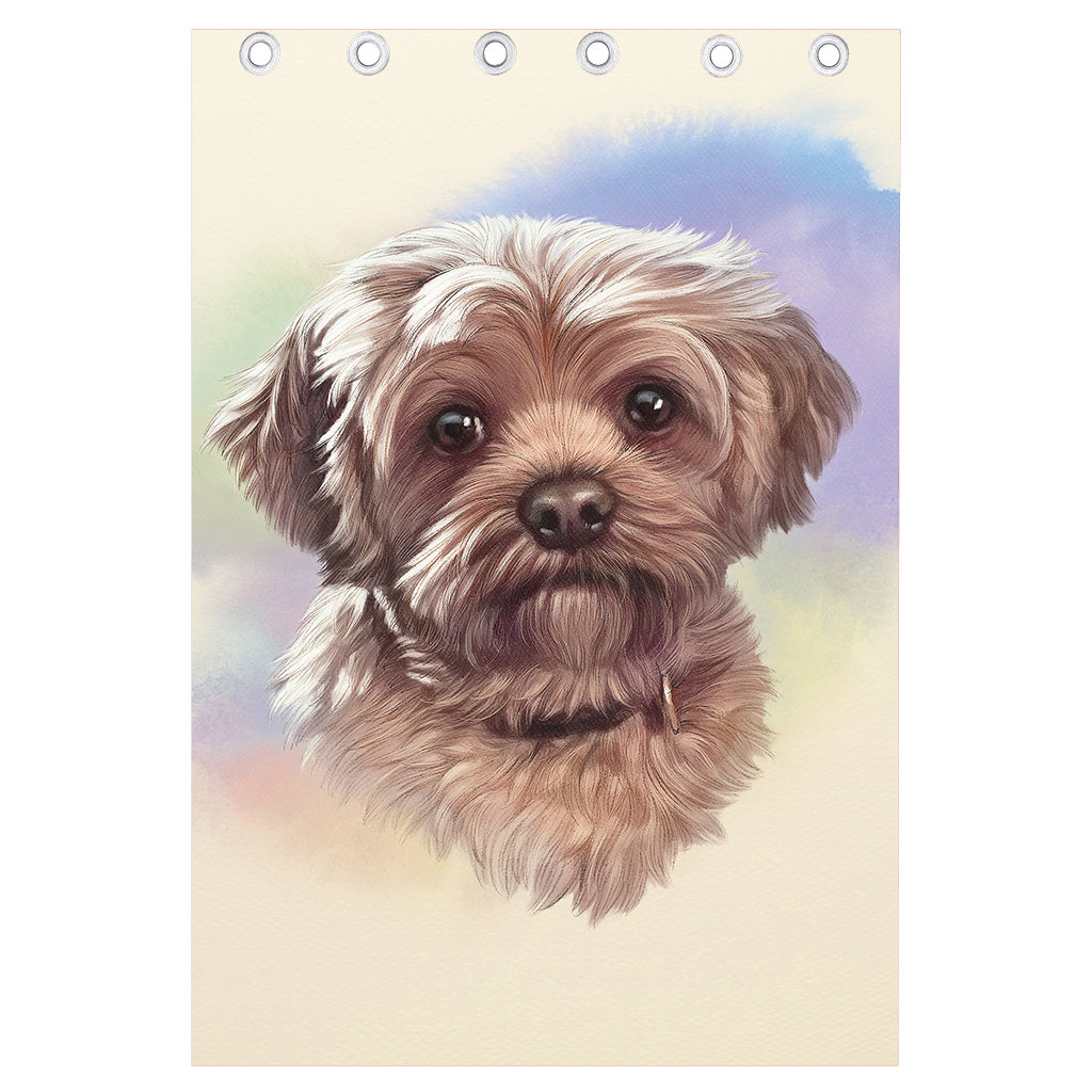 Yorkshire Terrier Portrait Print Curtain