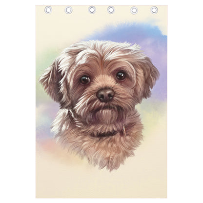 Yorkshire Terrier Portrait Print Curtain