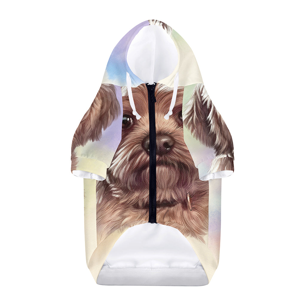 Yorkshire Terrier Portrait Print Dog Zip Up Hoodie