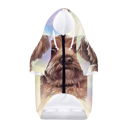 Yorkshire Terrier Portrait Print Dog Zip Up Hoodie
