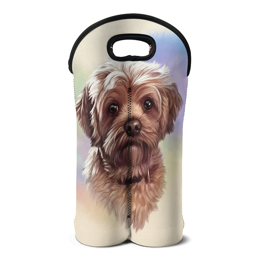 Yorkshire Terrier Portrait Print Double Neoprene Wine Tote