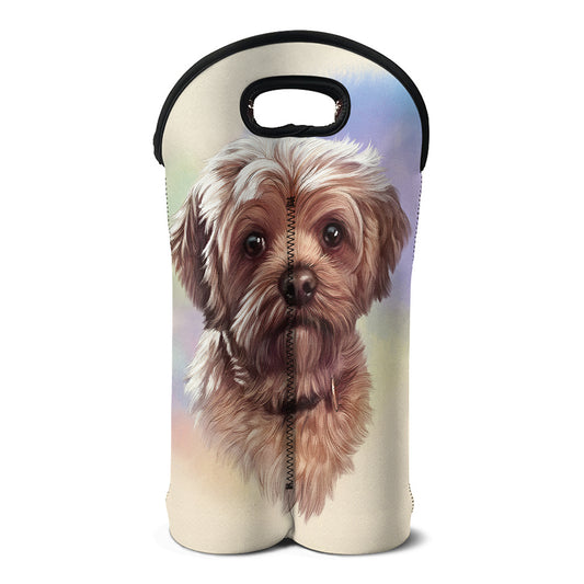 Yorkshire Terrier Portrait Print Double Neoprene Wine Tote