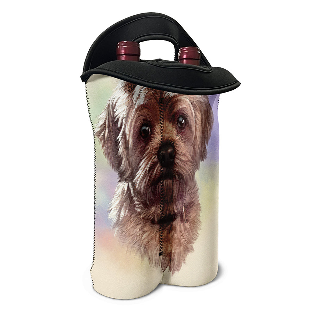 Yorkshire Terrier Portrait Print Double Neoprene Wine Tote