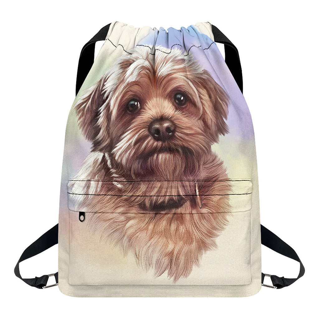 Yorkshire Terrier Portrait Print Drawstring Backpack