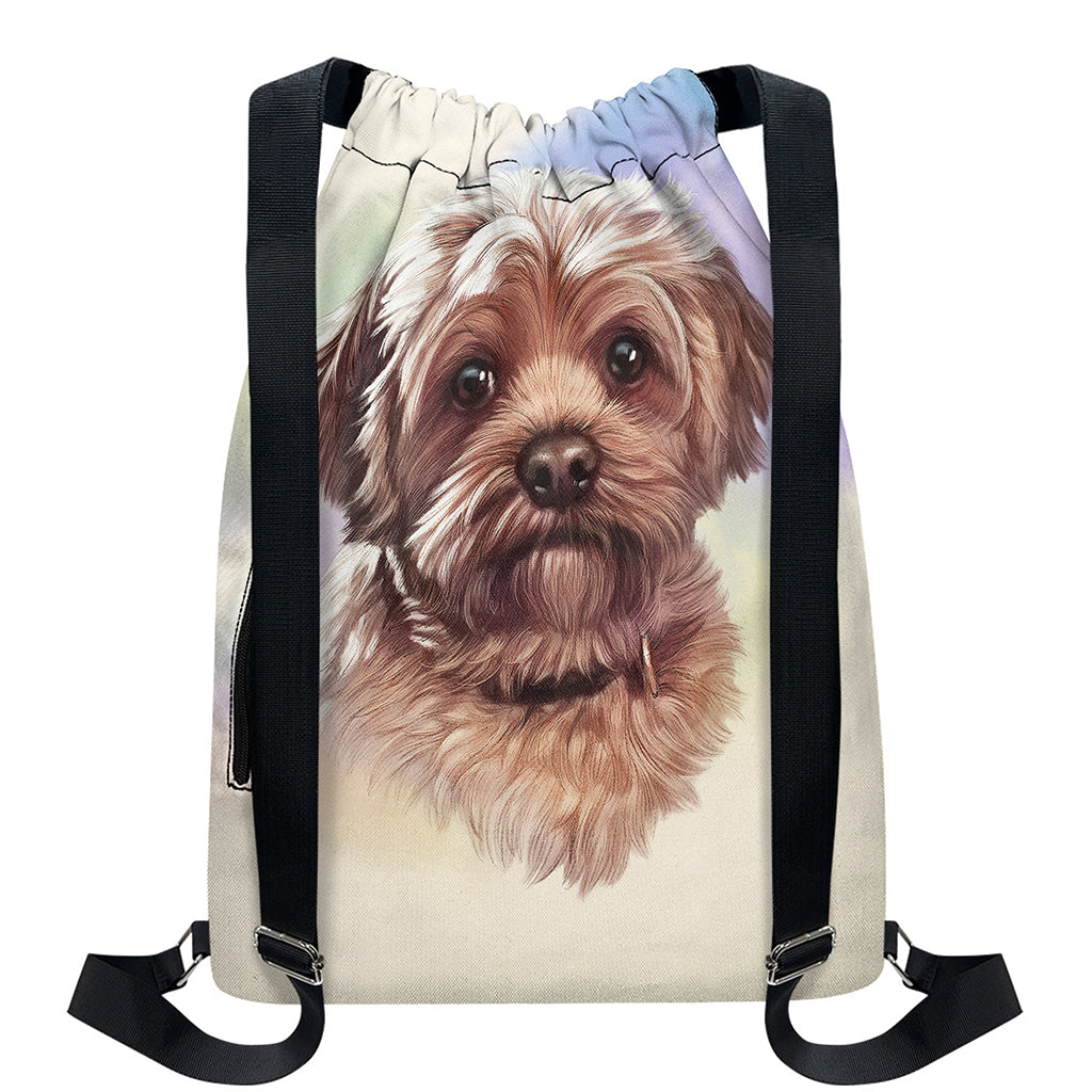 Yorkshire Terrier Portrait Print Drawstring Backpack