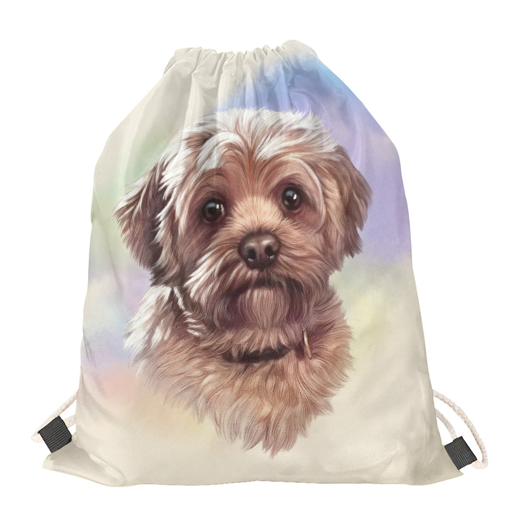 Yorkshire Terrier Portrait Print Drawstring Bag