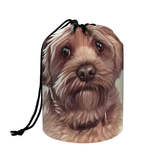 Yorkshire Terrier Portrait Print Drawstring Makeup Bag