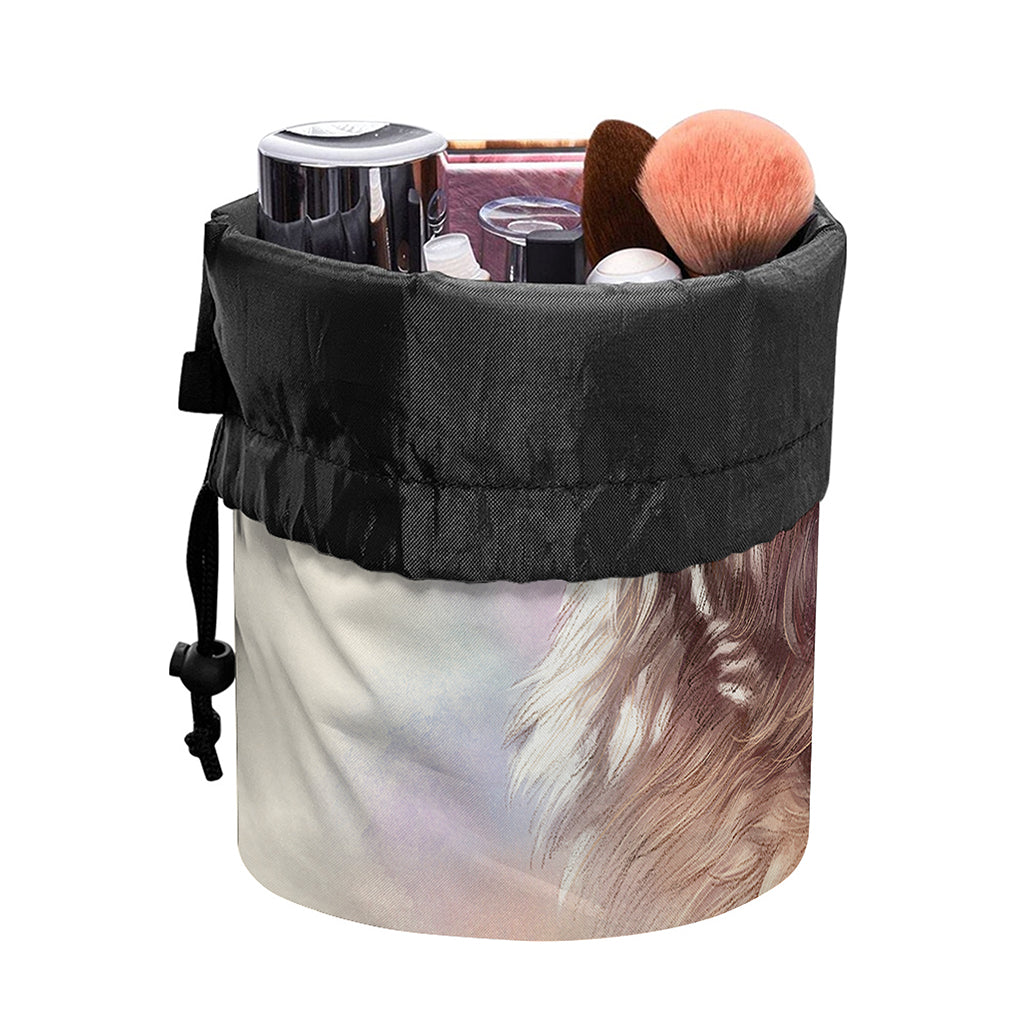 Yorkshire Terrier Portrait Print Drawstring Makeup Bag