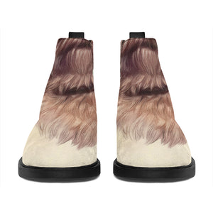 Yorkshire Terrier Portrait Print Flat Ankle Boots