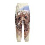 Yorkshire Terrier Portrait Print Fleece Lined Knit Pants