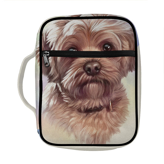 Yorkshire Terrier Portrait Print Front Pocket Bible Bag