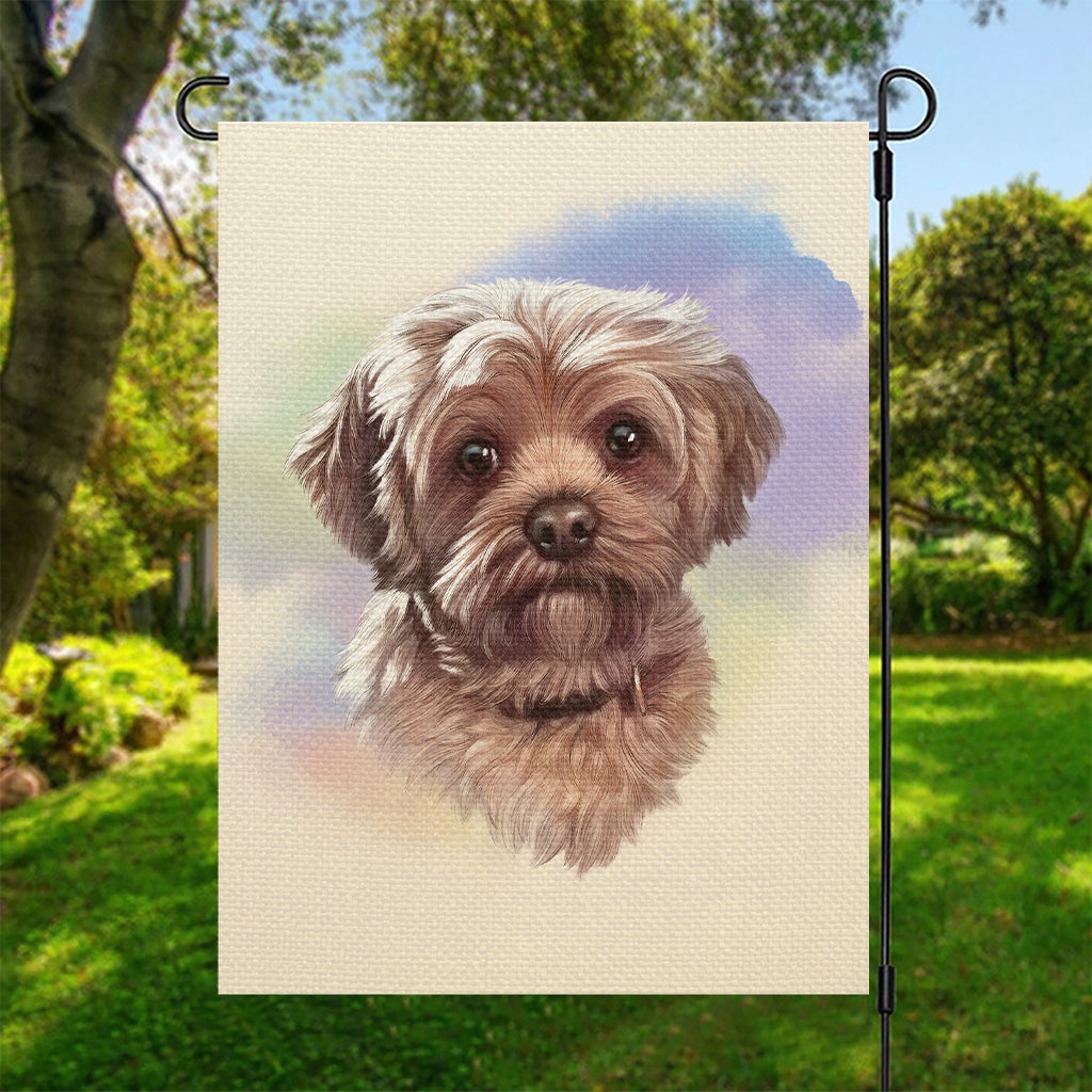 Yorkshire Terrier Portrait Print Garden Flag