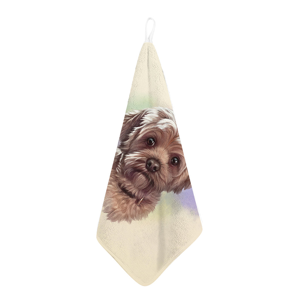 Yorkshire Terrier Portrait Print Hand Towel