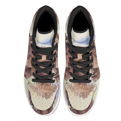 Yorkshire Terrier Portrait Print High Top Leather Sneakers