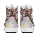 Yorkshire Terrier Portrait Print High Top Leather Sneakers