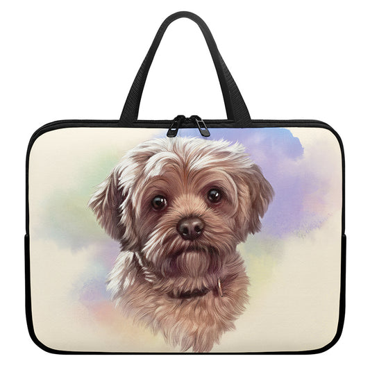 Yorkshire Terrier Portrait Print Laptop Sleeve With Handle