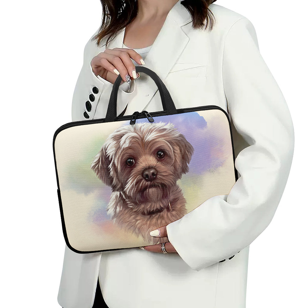 Yorkshire Terrier Portrait Print Laptop Sleeve With Handle