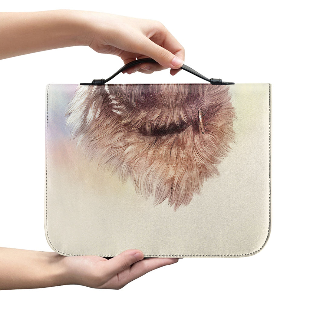 Yorkshire Terrier Portrait Print Leather Bible Cover