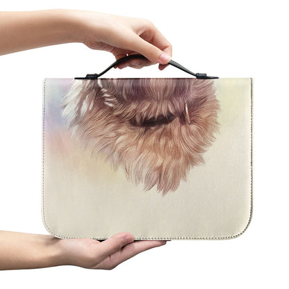 Yorkshire Terrier Portrait Print Leather Bible Cover