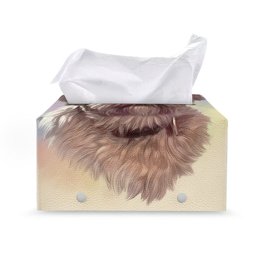 Yorkshire Terrier Portrait Print Leather Tissue Box Cover