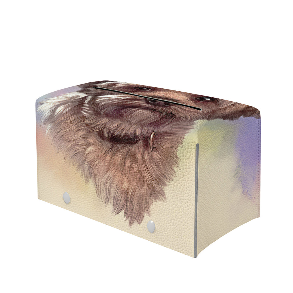 Yorkshire Terrier Portrait Print Leather Tissue Box Cover
