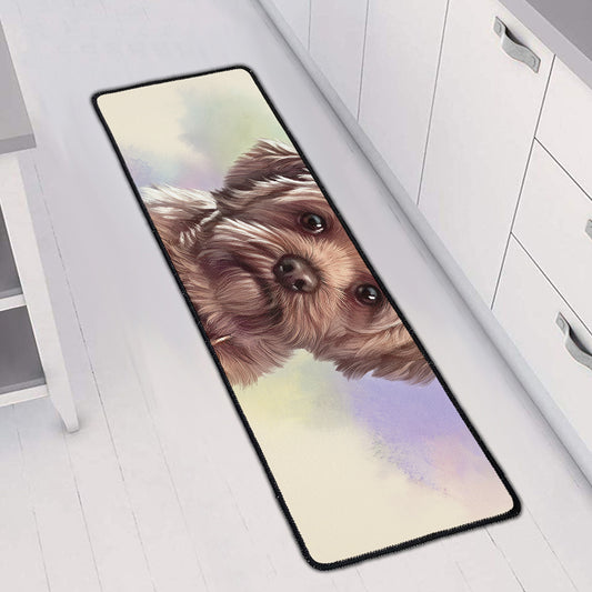 Yorkshire Terrier Portrait Print Long Kitchen Mat
