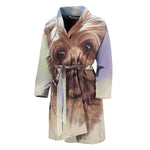 Yorkshire Terrier Portrait Print Men's Bathrobe